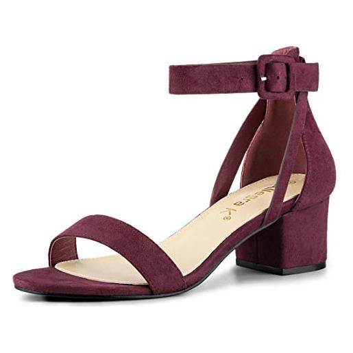 Allegra K sandali da donna con tacco basso, rosso, 38.5 eu