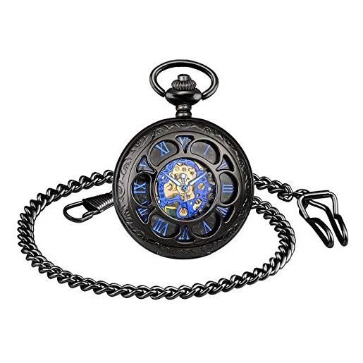 Unendlich U infinity u- windmill hollow petal nostalgia retro orologio da tasca orologi meccanici idea regalo per donna e uomo