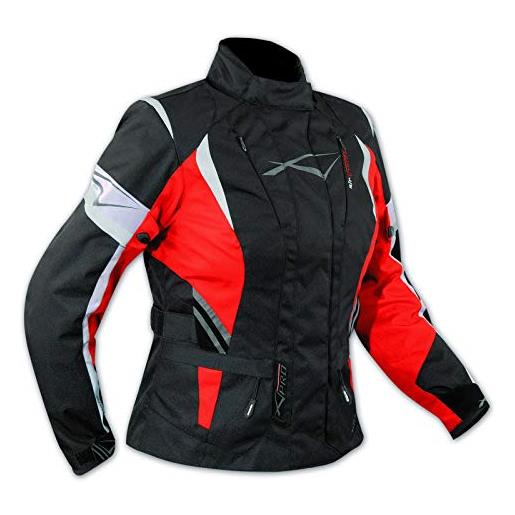 A-Pro lady giacca moto donna impermeabile termica sfoderabile protezioni ce rosso xl