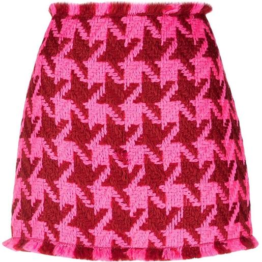 Versace minigonna con motivo pied-de-poule - rosa