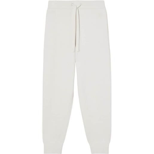 Burberry pantaloni sportivi con ricamo tb monogram - bianco