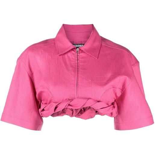Jacquemus camicia la chemise silpa crop - rosa