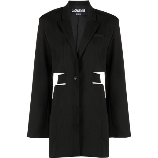 Jacquemus abito modello blazer bari con cut-out - nero
