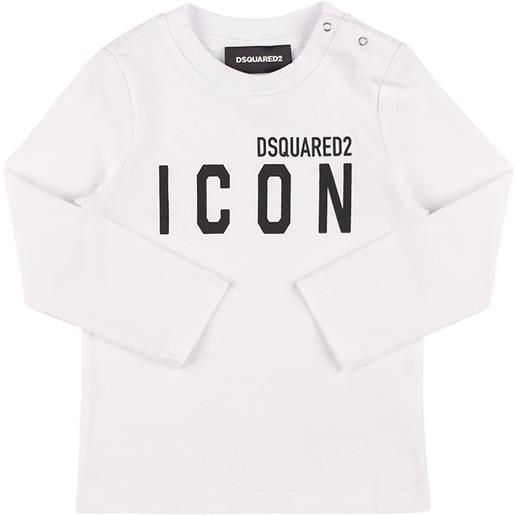 DSQUARED2 t-shirt icon in jersey di cotone con stampa