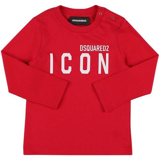 DSQUARED2 t-shirt icon in jersey di cotone con stampa