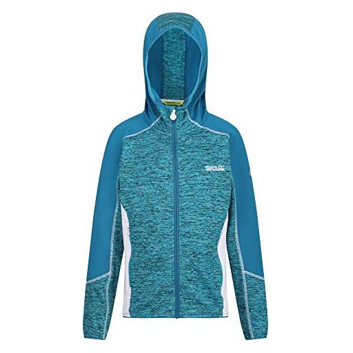 Regatta dissolver iii pile effetto maglia con cappuccio e inserti stretch, fleece unisex bambini, dp. Teal/dteal, 13