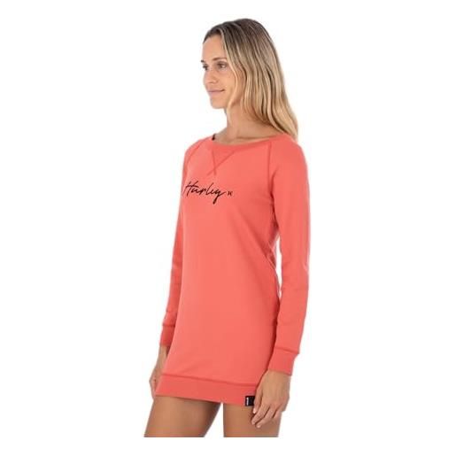 Hurley w oceancare o&o script fleece dress abito casual, nero, l donna