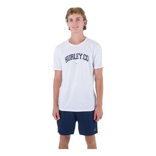 Hurley h20 dri authentic tee maglietta, bianco, s uomo
