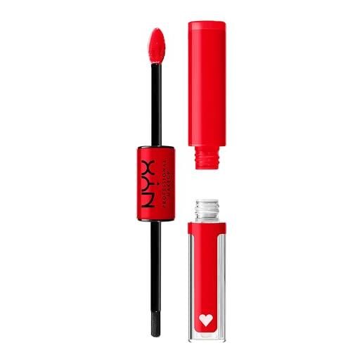 Nyx professional makeup rossetto ultra pigmentato, brillantezza a lunga tenuta, no transfer, shine loud, 11 rebel in red