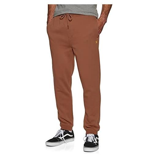 Hurley oao solid summer fleece jogger pantaloni, grigio scuro mélange 2, xl uomo