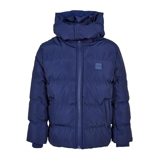 Urban Classics boys hooded puffer jacket giacca, spaceblue, 146/152 ragazzi