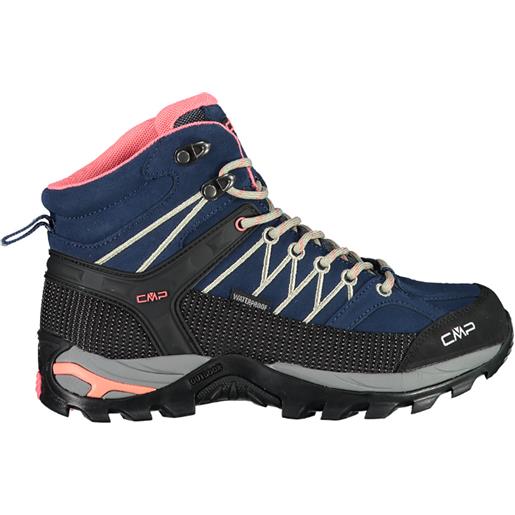 CMP scarpe rigel mid wmn trekking shoe waterproof blue-corallo