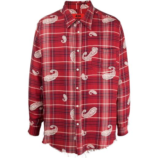 424 camicia con stampa paisley - rosso