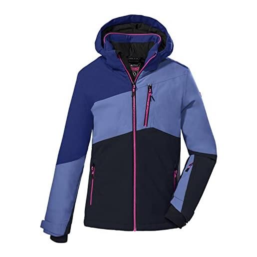 Killtec girl's giacca da sci/giacca funzionale con cappuccio staccabile con zip e paraneve ksw 166 grls ski jckt, raspberry, 176, 38509-000