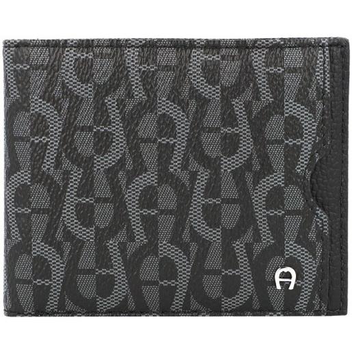 AIGNER icon cover portafoglio rfid in pelle 11 cm nero