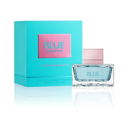 Antonio Banderas banderas blue seduction woman, eau de toilette spray per donne, fragranza floreale acquatica, 50 ml