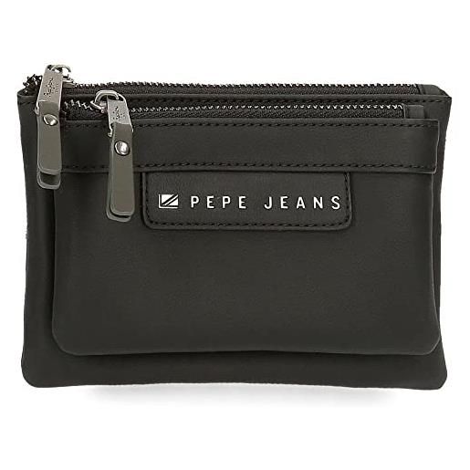 Pepe Jeans piere portafoglio pochette nero 17x9x2 cm ecopelle, nero , portafoglio beauty case