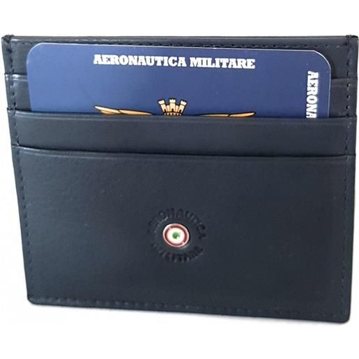 Aeronautica Militare portafoglio porta carte credito piatto in pelle Aeronautica Militare linea plate uomo am136 blu