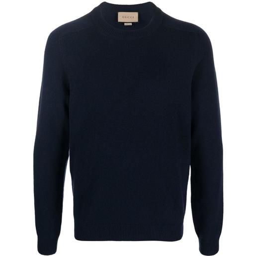 Gucci maglione con logo a intarsio - blu