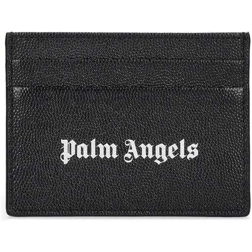 PALM ANGELS porta carte di credito in pelle con logo