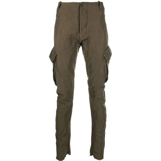 Masnada pantaloni slim con tasche in stile cargo - marrone