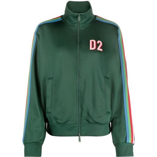 Dsquared2 giacca sportiva con banda laterale - verde
