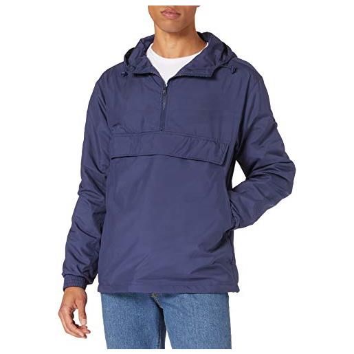 Urban Classics basic pull over jacket, giacca da pioggia con cappuccio uomo, asphalte léger, m