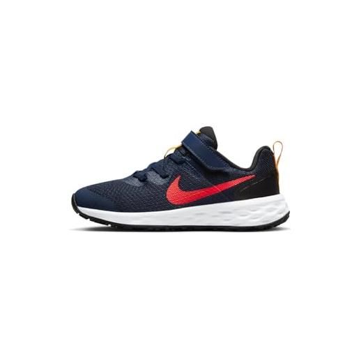 Nike revolution 6, scarpe de gimnastica unisex - bambini e ragazzi, blu midnight navy bright crimson black, 38 eu