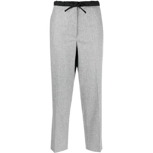 Jil Sander pantaloni crop con coulisse - grigio