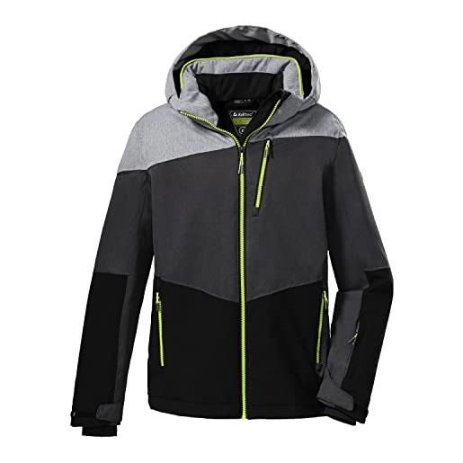 Killtec girl's giacca da sci/ giacca funzionale con cappuccio e paraneve ksw 161 bys ski jckt, grey melange, 116, 38494-000