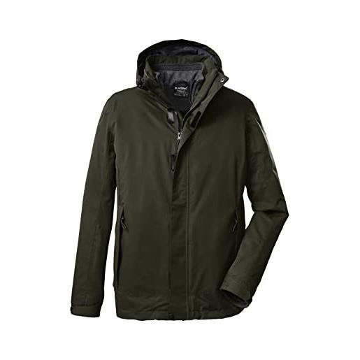 Killtec women's giacca funzionale/giacca da esterno 3 in 1 con cappuccio staccabile con zip e giacca in pile con zip kow 167 mn jckt, dark olive, s, 37925-000