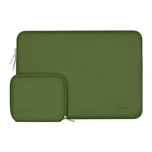 MOSISO laptop custodia pc portatil compatibile con mac. Book air 13 m3 m2 m1 a2337 a1932 2018-2024/pro 13 m2 m1 a2338 a2251 a2289 a2159 a1989 a1706, neoprene borsa con piccolo case, army green