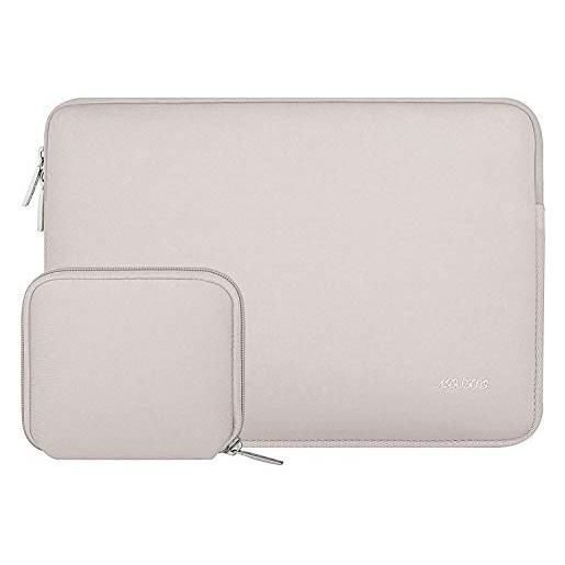 MOSISO laptop sleeve compatibile con mac. Book air 15 m2 a2941 2023/pro 15 touch bar, 15 surface laptop 5/4/3, dell xps 15 plus, hp stream 14, neoprene borsa custodia con piccolo case, grigio roccia