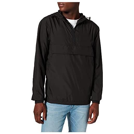 Urban Classics basic pull over jacket, giacca da pioggia con cappuccio uomo, nero, xl