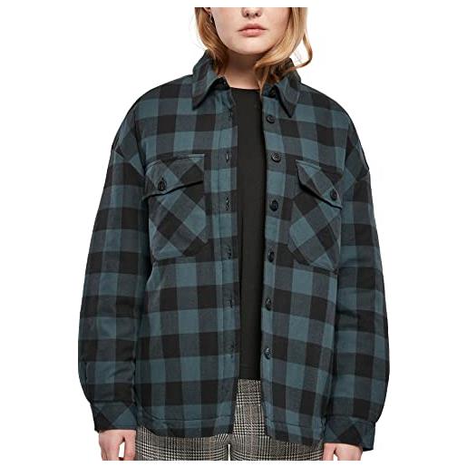 Urban Classics camicia giacca flanella oversize donna, wildviolet/black, m