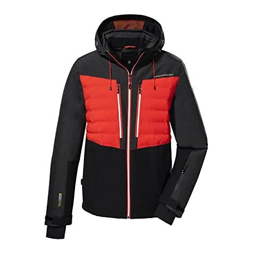 Killtec men's giacca da sci/giacca funzionale con cappuccio staccabile con zip e paraneve ksw 56 mn ski jckt, anthracite melange, s, 38710-000
