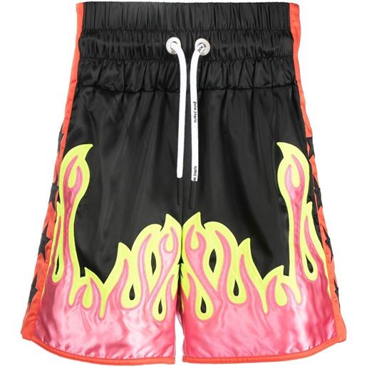Palm Angels shorts burning fighter - nero