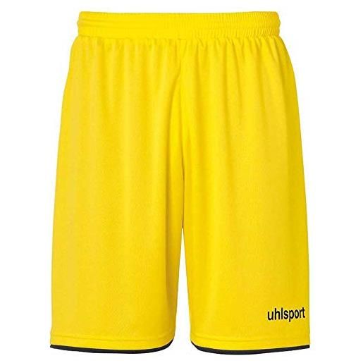 uhlsport club - pantaloncini da calcio, da uomo, uomo, 100380611, giallo lime/blu, m