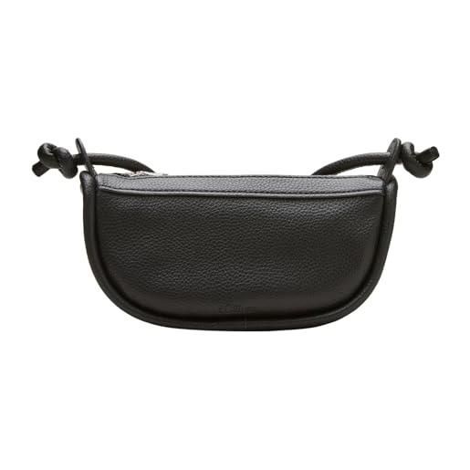 S.Oliver Borsa A Tracolla Donna In Effetto Pelle | Grigio/Nero 11x26x31 Cm | Chiusura A Scatto E Tracolla Regolabile