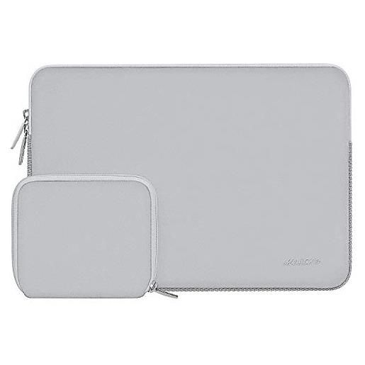 MOSISO laptop custodia pc portatil compatibile con mac. Book air/pro, 13-13,3 pollici notebook, compatibile con mac. Book pro 14 m3 m2 m1 pro max 2024-2021, neoprene borsa con piccolo case, grigio fungo
