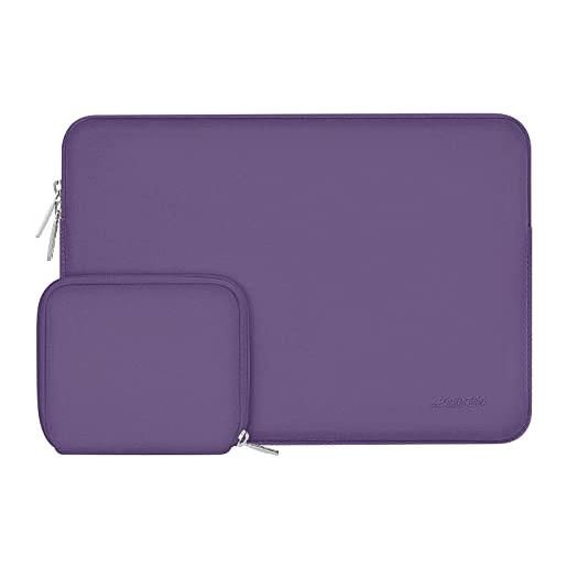 MOSISO laptop sleeve compatibile con mac. Book air/pro, 13-13,3 pollici notebook, compatibile con mac. Book pro 14 m3 m2 m1 pro max 2023-2021, neoprene borsa custodia con piccolo case, uva viola
