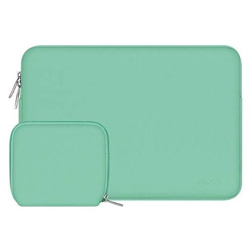 MOSISO laptop sleeve compatibile con mac. Book air/pro, 13-13,3 pollici notebook, compatibile con mac. Book pro 14 m3 m2 m1 pro max 2023-2021, neoprene borsa custodia con piccolo case, biscay green