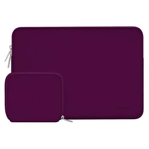MOSISO laptop sleeve compatibile con mac. Book pro 16 2023-2019 m3 a2991 m2 a2780 m1 a2485 a2141/pro retina 15 a1398, 15-15,6 pollici notebook, neoprene borsa custodia con piccolo case, magenta purple
