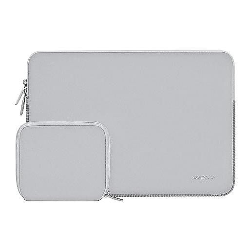 MOSISO laptop custodia pc portatil compatibile con mac. Book air 13 m3 m2 m1 a2337 a1932 2018-2024/pro 13 m2 m1 a2338 a2251 a2289 a2159 a1989 a1706, neoprene borsa con piccolo case, grigio fungo