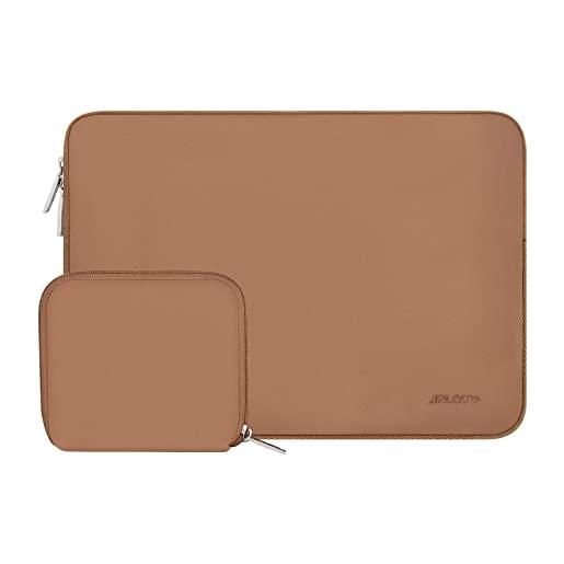 MOSISO laptop sleeve compatibile con mac. Book air/pro, 13-13,3 pollici notebook, compatibile con mac. Book pro 14 m3 m2 m1 pro max 2023-2021, neoprene borsa custodia con piccolo case, marrone