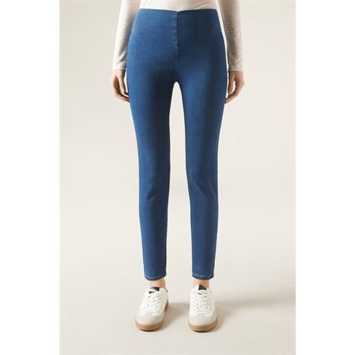 Calzedonia leggings in jeans skinny a vita alta blu