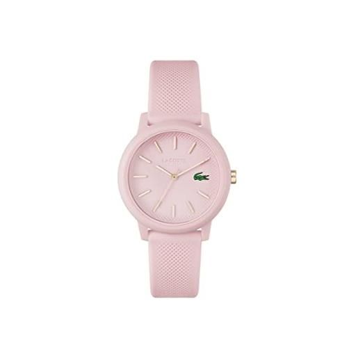 Lacoste orologio analogico al quarzo da donna con cinturino in silicone rosa - 2001213
