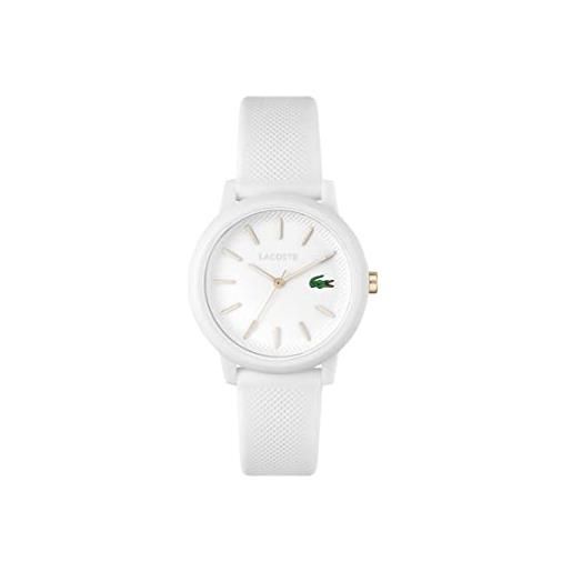 Lacoste orologio analogico al quarzo da donna con cinturino in silicone bianco - 2001211