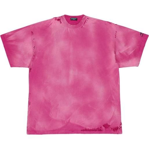Balenciaga t-shirt con fantasia tie-dye - rosa