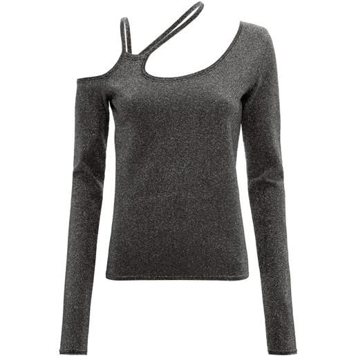 JW Anderson top asimmetrico con cut-out - grigio